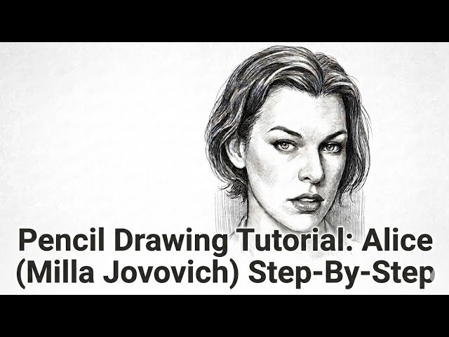 Pencil Drawing Tutorial: Alice (Milla Jovovich) Step-By-Step #art #portrait #graphite #artist