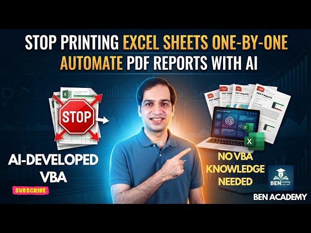 Stop Printing Excel Sheets One-by-One! Automate PDF Reports with AI (no VBA knowledge needed)