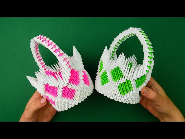 How to make a paper basket. [3D origami tutorial]