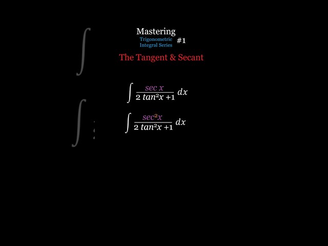 Secant & Tangent Functions-Mastering Trigonometric Integrals No.1