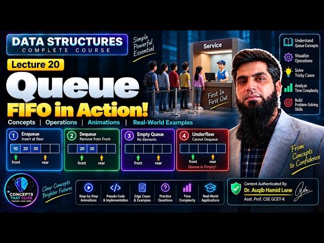 Queues Explained Visually: FIFO, Circular Queue, Deque & Priority Queue | Lectures 20