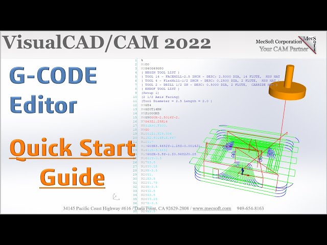 VisualCAD/CAM 2022: G-CODE Editor Quick Start