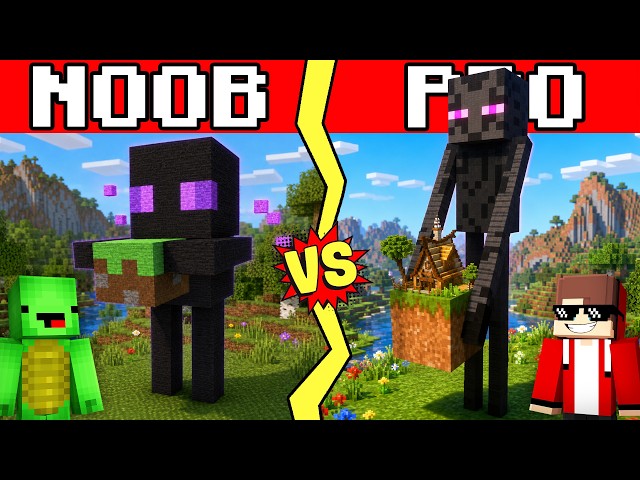 ENDERMAN STATUE House Build Tutorial In Minecraft — JJ VS MIKEY Challenge — Maizen Parody
