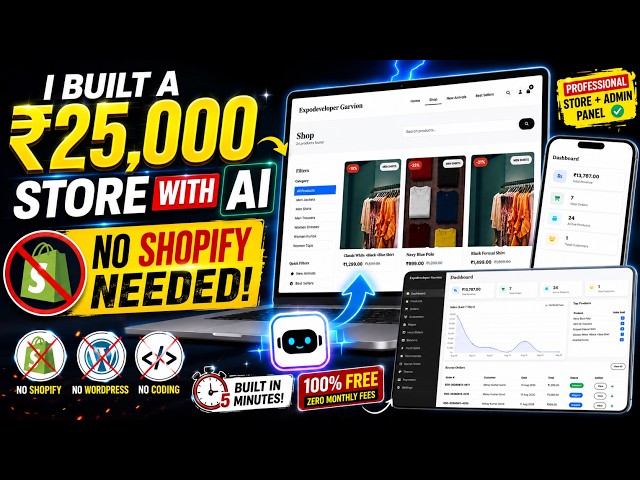 Forget Shopify! Build FREE ₹25,000 AI Store in 10 Min (No Coding 2026)
