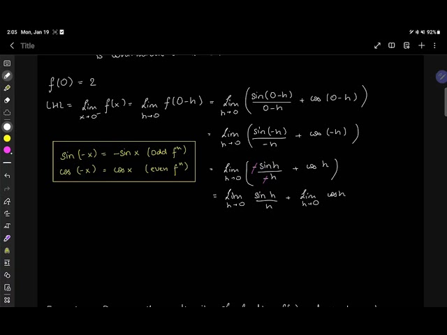 1.8 - Problems on continuity of a function at a point