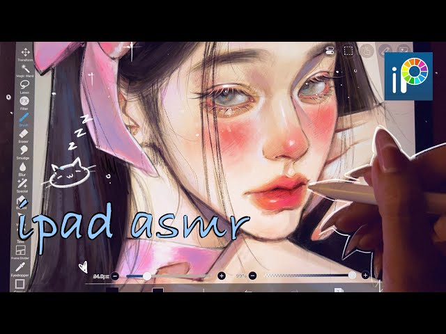 1 Hour ipad drawing ASMR ⋆‧°𓏲ּ𝄢 (no music || real time || ibisPaint x) .✦ ݁˖