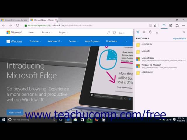 Windows 10 Tutorial Manage Favorites in the Hub Microsoft Training