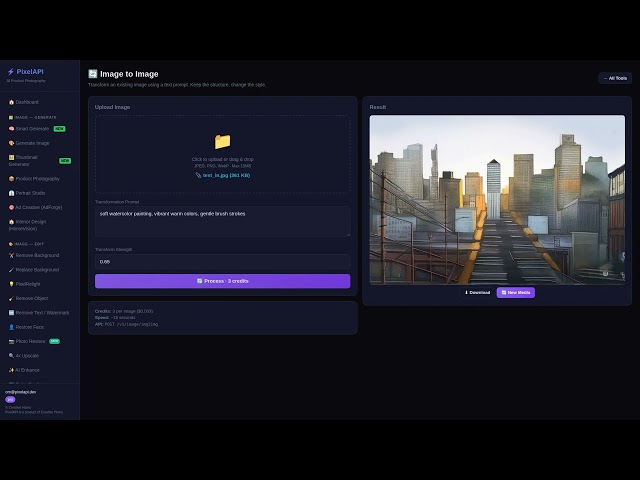 PixelAPI img2img Tutorial — Transform Any Photo with AI in Python (3 Credits/image)