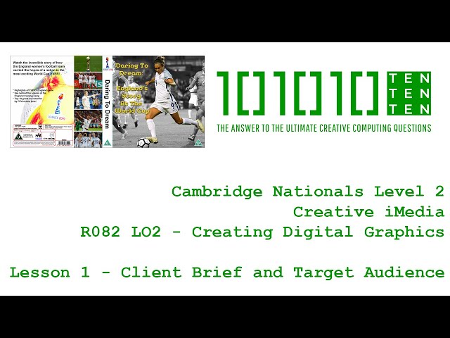 Creative iMedia R082 Creating Digital Graphics - Lesson 1: Client Brief and Target Audience