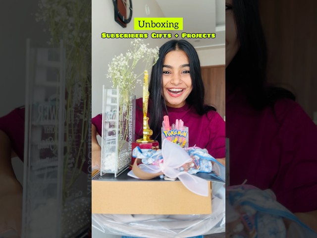 Unboxing Gifts from Subscribers 😱 #crafteraditi #unboxing #shorts #craft #gifts @CrafterAditi