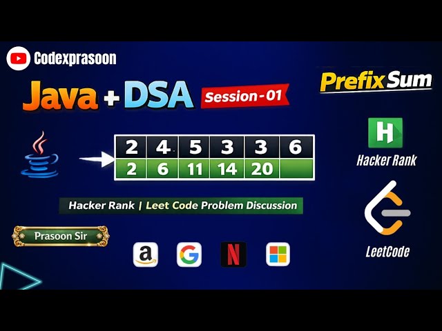 Java + DSA Session -01 | Prefix Sum | Hacker Rank | Leet Code Problem Discussion