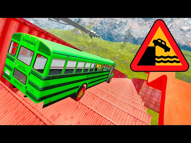 USA School Bus Stairs Jumps Down – Crazy BeamNG Drive Crash You Have to See