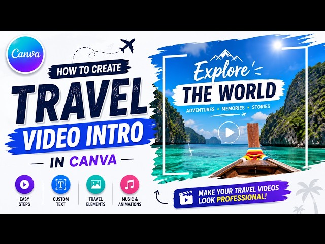 How to Create a Travel Video Intro in Canva | Easy Canva Tutorial