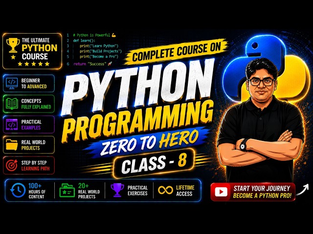 Python Course Full Roadmap | Zero To Hero | Python From Scratch | Lec - 8 | glowyrstudy