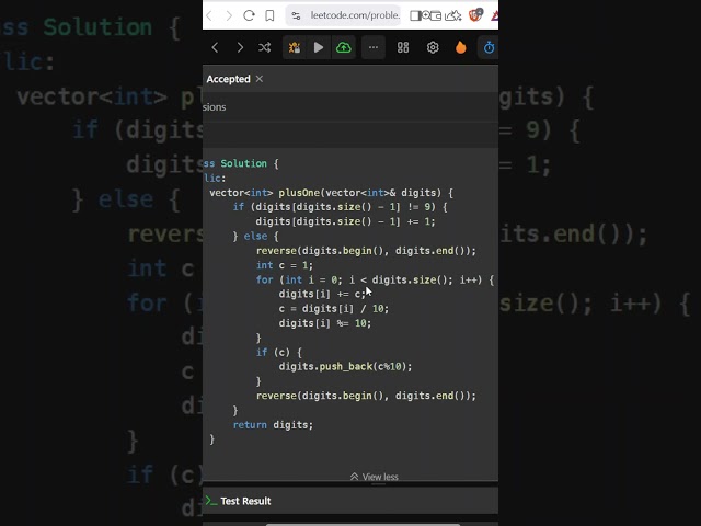 66. Plus One | Editorial | Leetcode #coding #trending #viral
