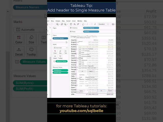 #Tableau Add header to single measure text table #tableautips #tableaututorial  #tutorial