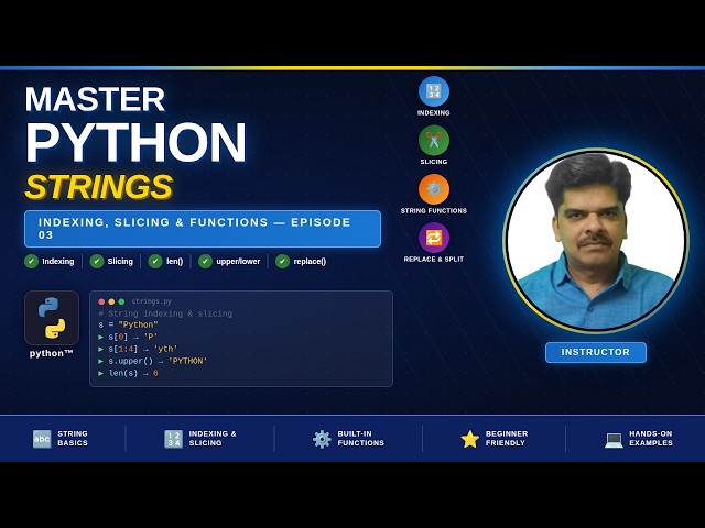 3. Master Python Strings | Indexing, Slicing, and Important String Functions