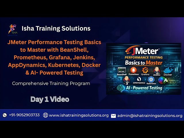 JMeter Performance Testing Basics to Master Day1 on 8th Jan.Contact us on +91-9052903733 to enroll