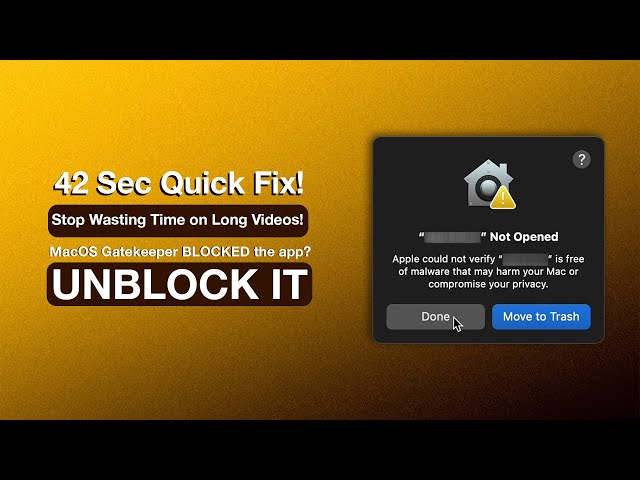 Fix  "Apple could not verify app is free of malware" on macOS Sequoia
