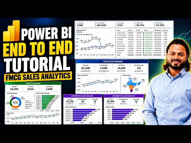 Power BI End-to-End Tutorial | Build an FMCG Sales Dashboard from Scratch | Download files 📊