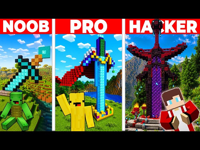SWORD Build Battle In Minecraft - NOOB VS PRO CHALLENGE - Maizen Parody