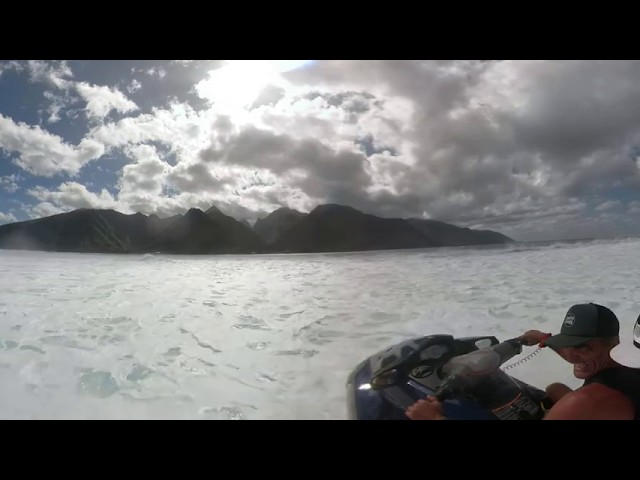Big Wave at Teahupo’o  Tahiti From The Jetski 360° #VR #360video