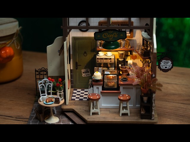 Building the Coziest Mini Café | | Rolife DG162 Miniature Assembly (Tiny Forge)