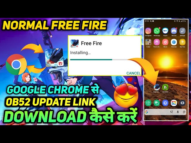 GOOGLE CHROME SE FREE FIRE OB52 UPDATE KO DOWNLOAD KAISE KAREN HOW TO UPDATE NEW VERSION APK FF APP