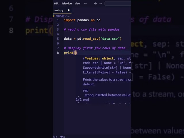 How to read CSV file using panda #python #coding #codingbat #programming