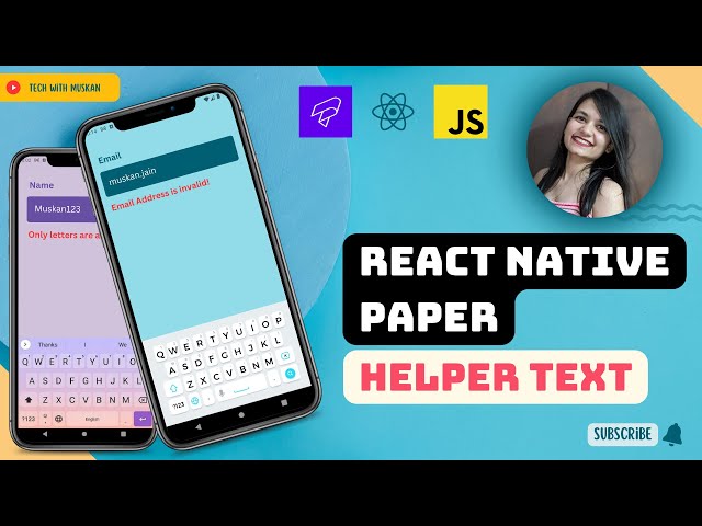#20 React Native Paper Helper Text | Implementing & Customizing Helper Text in TextInput #tutorial