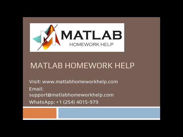 Matlab Homework Help