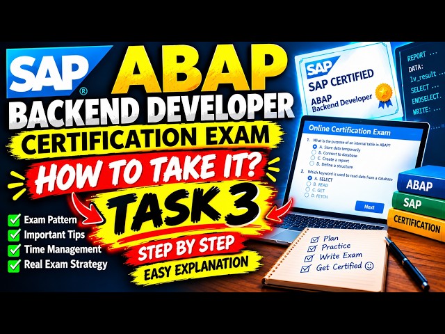 TASK 3 OF THE SAP ABAP BACKEND DEVELOPER CERTIFICATION EXAM #sap #exam #certification