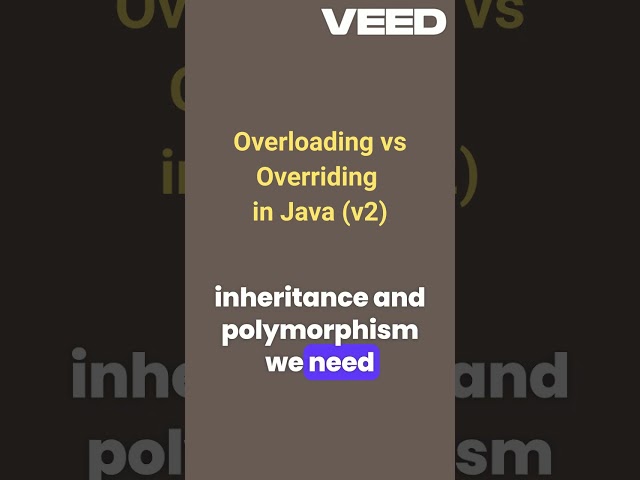 Overloading vs Overriding in Java | #java - ep.1.2