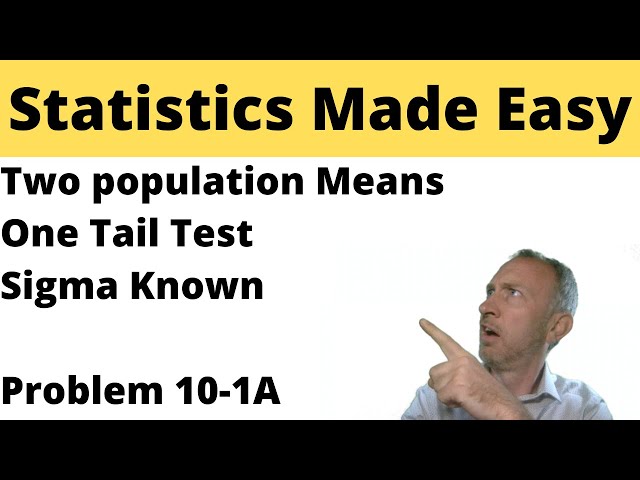 Statistics Module 10 - Two Population Means, One Tail Test, Sigma Known - Problem 10-1A