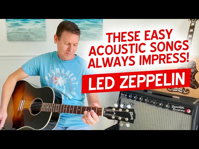 3 EASY Led Zeppelin Songs Every Acoustic Guitarist Should Know (70s Guitar Lesson)