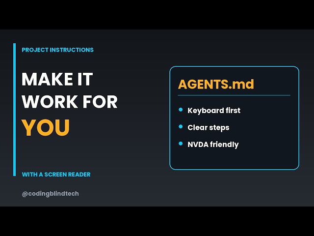 ChatGPT Desktop App: Add AGENTS.md to a Local Project with a Screen Reader