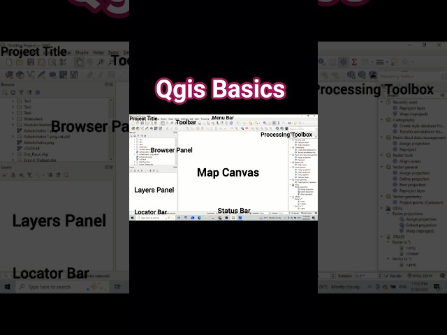 🗺️ QGIS Interface Made Simple | Beginner’s Guide 2025 #shorts #qgis