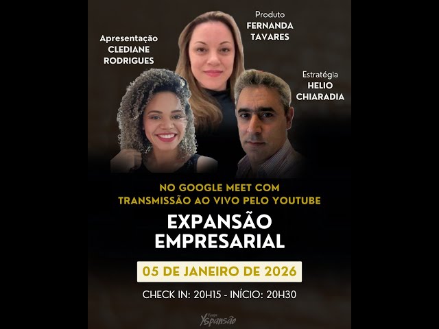 Expansão Empresarial de 05/01/2026 - Ao Vivo!!! 🚀