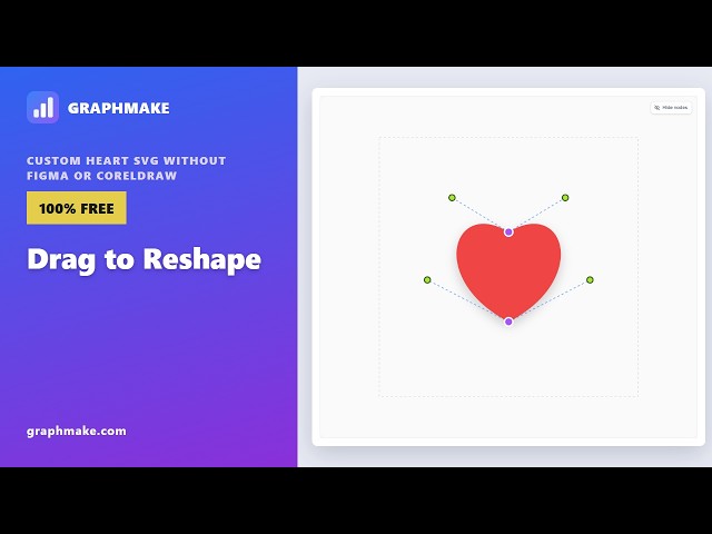 Custom Heart SVG Without Figma or CorelDRAW — Drag to Reshape