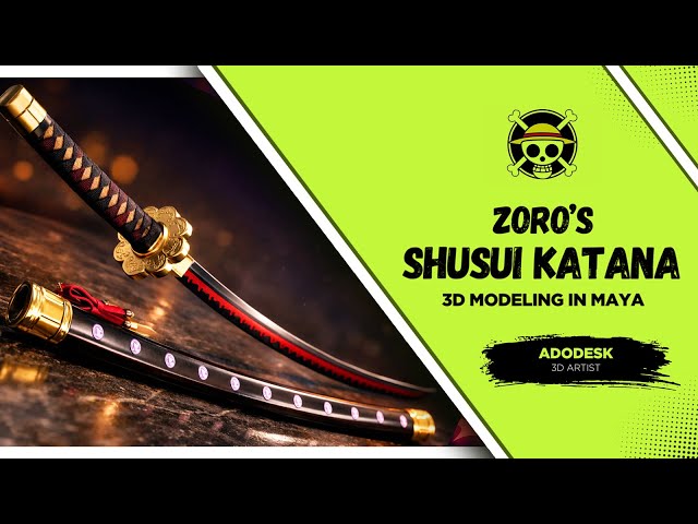 How to Make Zoro’s Shusui Katana in Maya | 3D Sword Modeling Tutorial
