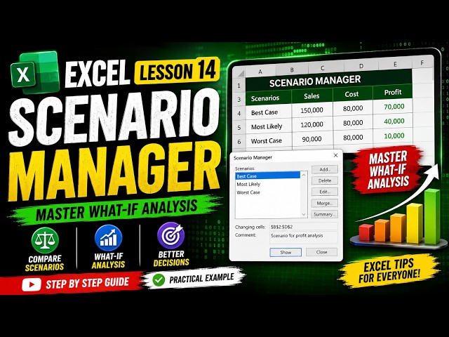 Lesson 14: Scenario Manager in Excel | What-If Analysis Step-by-Step