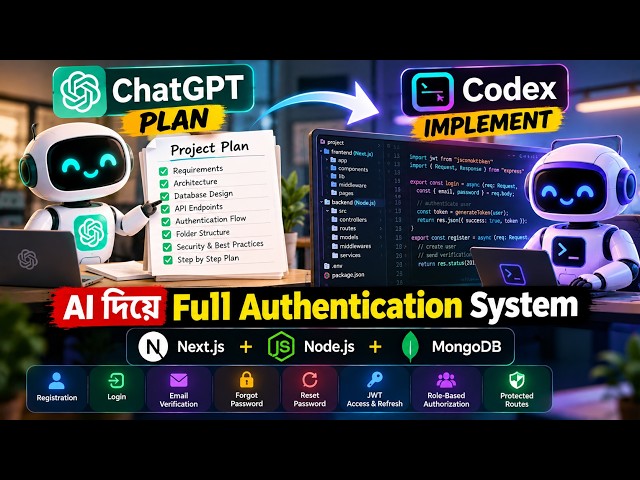 ChatGPT Codex দিয়ে Full Authentication System | Next.js + Node.js + JWT Bangla Tutorial Series#7