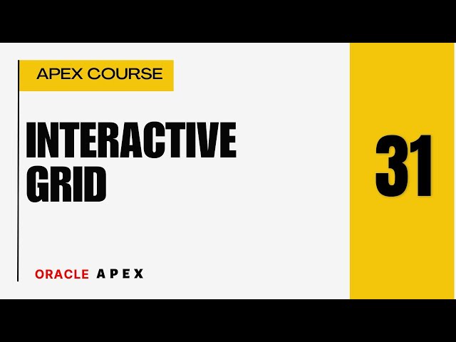 APEX 31: How to create Interactive Grid in Oracle APEX, Create Classic report in APEX