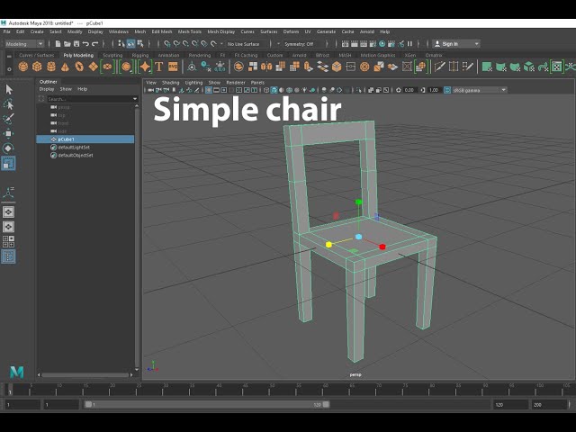 Simple chair modeling tutorial in Maya