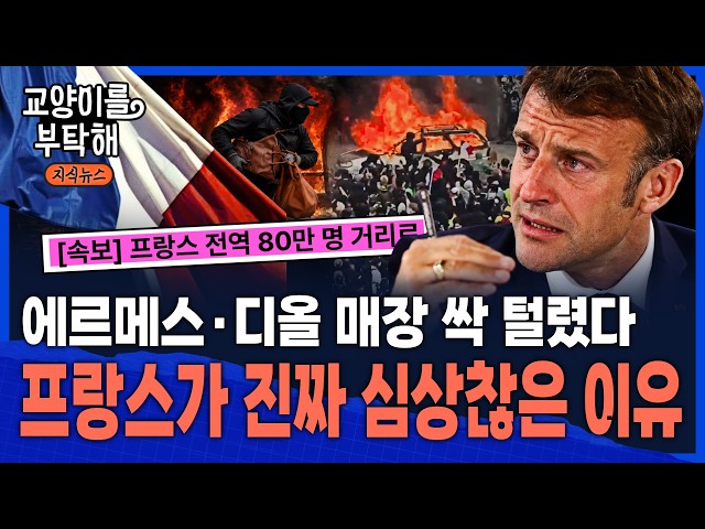[통합본] "헉, 이게 다 얼마야.." 에르메스·디올 매장 싹 털렸다...지금 프랑스가 진짜 심상찮은 이유 / 교양이를 부탁해