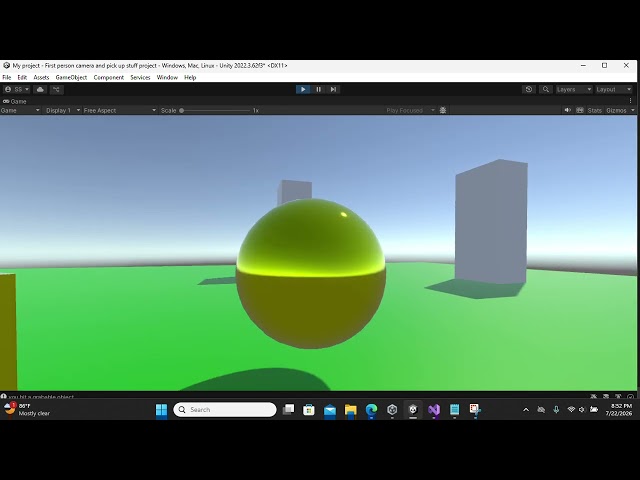 Janky unity first person camera and grab system