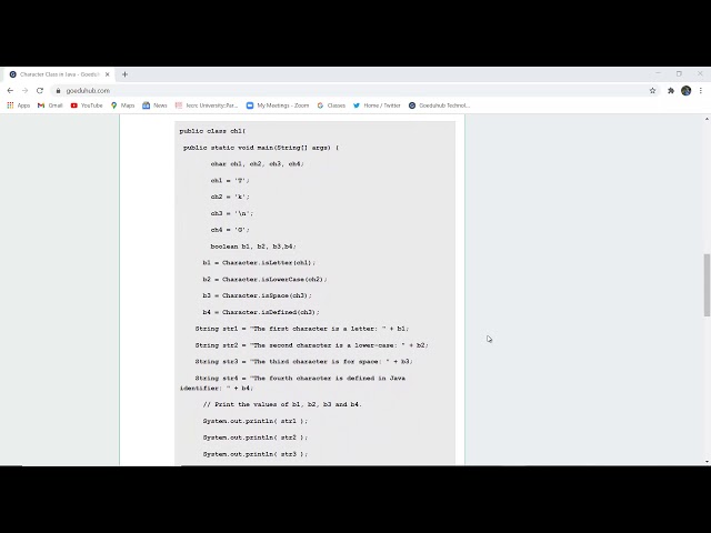 Java Character Class | Commonly Used Methods of Character Class | Char in Java