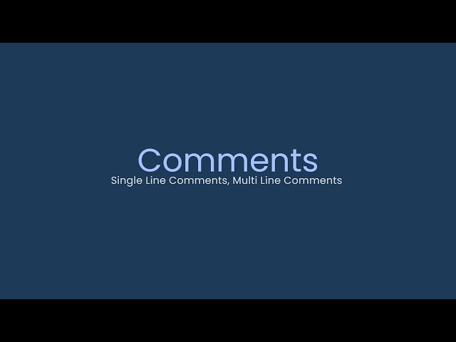 Comments in Python | Lecture 6 | Web Point