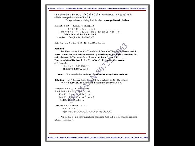 TRB-POLYTECHNIC LECTURER :COMPUTER SCIENCE & IT-UNIT-1 STUDY  MATERIAL AVAILABLE-CONTACT:8072230063.