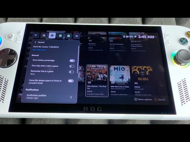 How to find All Settings on ASUS ROG XBOX Ally 7 in. Touchscreen Handheld Gaming Computer